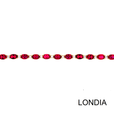 12.05 ct Oval Cut Ruby and 0.76 ct Diamond Bracelet / 1109330 - 3