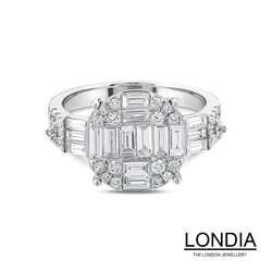 1.27 karat Doğal Pırlanta Nişan Yüzüğü / Baget Pırlanta Yüzük / 1124271 - Londia Jewellery