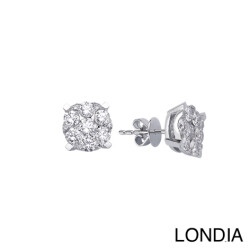 1.40 ct Londia Natural Diamond Magic Cluster Earring / F Rare White / 1138206 - Londia Jewellery