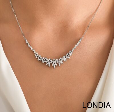 1.50 ct Diamond Necklace / Cluster Necklace 14k Gold / Brillant Necklace / Unique Diamond Necklace / Gift for her 1115973 - 1