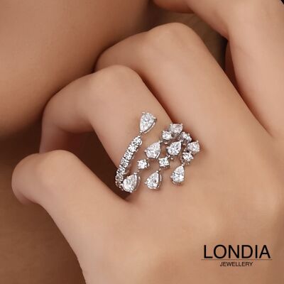 1.70 ct Londia Natural Pear Cut Special Design Diamond Fashion Ring /1143558 - 1