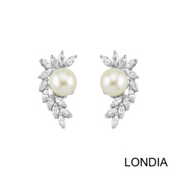 South Sea Pearl and 1.00 ct Marquise Cut Diamond Earring / 1121479 - Londia Jewellery