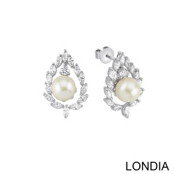 South Sea Pearl and 1.50 ct Marquise Cut Diamond Earring / 1121482 - Londia Jewellery