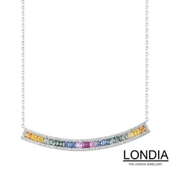 2.04 ct Rainbow Natural Sapphire and 0.32 ct Diamond Necklace 1124267 - Londia Jewellery