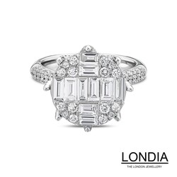 2.12 karat Doğal Pırlanta Nişan Yüzüğü / Baget Pırlanta Yüzük / 1124269 - Londia Jewellery