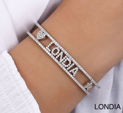 2.20 ct Londia Happy Family Bracelet / F Rare White Natural Diamond Bracelet / 1142775 - 1