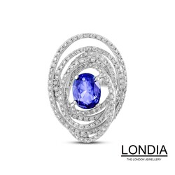 Londia Lines 2.60 ct Natural Sapphire and 1.23 ct Diamond Ring / 1119425 - Londia Jewellery