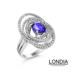 Londia Lines 2.60 ct Natural Sapphire and 1.23 ct Diamond Ring / 1119425 - 2