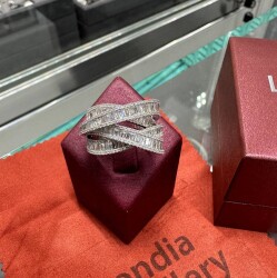 3.37 karat Pırlanta Lines Moda Yüzük / 18 Ayar Altın ve Pırlanta Yüzük/ Tasarım Çapraz Yüzük / 1133690 - Londia Jewellery