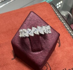 4.70 karat Londia Natürlicher Diamantring Marquise Schliff Ewingkeitsring / Ehering /Filigraner Ring - 1