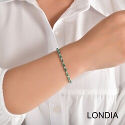 4.73 ct Oval Cut Emerald and 0.71 ct Diamond Bracelet 1113611 - Londia Jewellery