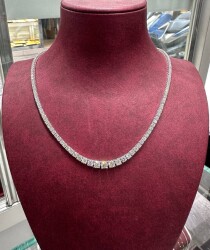 9.60 ct F Rare White Gia Certificated / Graduated Diamond Necklace / 18K Gold Diamond Necklace / 1132829 - 2