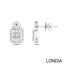 0.67 ct Baguette Diamond Earring with 14K Solid Gold / Diamond Stud / Dainty Minimal 1128633 - Londia Jewellery