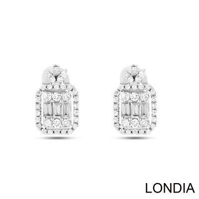 0.67 ct Baguette Diamond Earring with 14K Solid Gold / Diamond Stud / Dainty Minimal 1128633 - 2