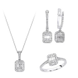 Baguette Diamond Gold Wedding Set DS1126414 - Londia Jewellery