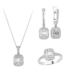 Baguette Diamond Gold Wedding Set DS1126418 - Londia Jewellery