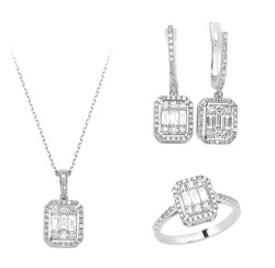 Baguette Diamond Gold Wedding Set DS1132998 - Londia Jewellery