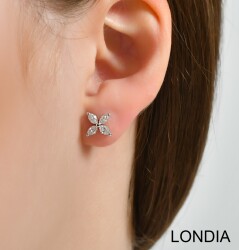 0.80 ct Clover Earring / Diamond Stud Earring / 18k Gold / Brillant Earring / Unique Marquise Cut Diamond Earring / Valentines'day Gift 1128801 - Londia Jewellery