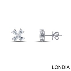 0.50 karat Yonca Küpe / 18k Altın Parlak Küpe / Eşsiz Damla Kesim Pırlanta Küpe / Sevgililer Günü Hediyesi / 1128628 - Londia Jewellery