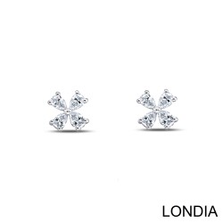 0.50 ct Clover Earring / Diamond Stud Earring / Unique Pear Cut Diamond Earring /18k Gold / Brillant Earring / For Woman Gift 1128628 - 2