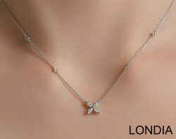 0.53 karat Londia Yonca Kolye Doğal Markiz Kesim Pırlanta Kolye / 1128800 - Londia Jewellery