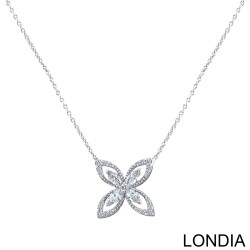 0.26 karat Yonca Kolye / Pırlanta Kolye / Eşsiz Markiz ve Yuvarlak Kesim Pırlanta Kolye / 14 Ayar Altın / Pırlanta Kolye / 1128794 - Londia Jewellery