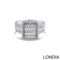 0.89 karat Pırlanta Baget Yüzük / 14k Altın / Parlak Moda Yüzük / 1128872 - Londia Jewellery