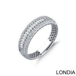 0.80 ct Diamond Baguette Ring / 14K Solid Gold / Genuine Diamond Ring / Wedding Ring /Brillant Ring /Half Eternity Wedding Band 1128983 - Londia Jewellery