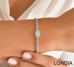 0.80 karat Pırlanta Baget Bileklik / 14K Altın Bileklik / Yıldönümü Hediyesi / 1115686 - Londia Jewellery