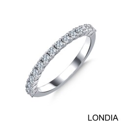 0.44 karat Pırlanta Yarımtur Yüzük / Pırlanta Alyans / 14K Altın İnce Pırlanta Alyans / 1127247 - Londia Jewellery