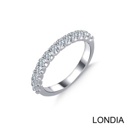 0.57 ct Diamond Wedding Band / 14K Solid Gold /Round Diamond Ring / Half Diamond Eternity Wedding Band 1127214 - Londia Jewellery