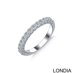 0.48 karat Pırlanta Alyans / 14K Altın / Yuvarlak Pırlanta/ Tırnaklı Yarım Elmas Alyans /1127229 - Londia Jewellery