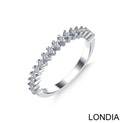 0.22 ct Half Eternity Wedding Ring / Diamond Ring / 14K Solid Gold / Genuine Diamond Ring / Wedding Ring /Round Cut Brilliant Ring / 1127363 - Londia Jewellery