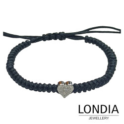 Londia Black Diamond Personalized Initial Men's Bracelet / Father's Day Gift / 1126551 - 2