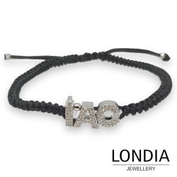 Londia Black Diamond Personalized Initial Men's Bracelet / Father's Day Gift / 1126551 - 4