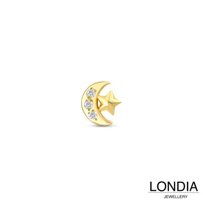 Londia Doğal Pırlanta Ay Yıldız Piercing / 1144189 - 1