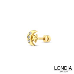 Londia Doğal Pırlanta Ay Yıldız Piercing / 1144189 - 2