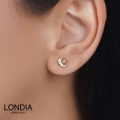 Londia Doğal Pırlanta Ay Yıldız Piercing / 1144189 - 3