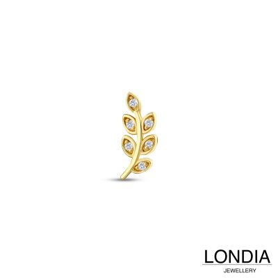 Londia Doğal Pırlanta Yaprak Dalı Piercing / Pırlanta Tragus Piercing / 1144258 - 1