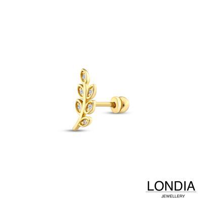 Londia Doğal Pırlanta Yaprak Dalı Piercing / Pırlanta Tragus Piercing / 1144258 - 2