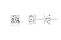 Londia Natural Diamond Stud Earring / Unique Round Cut Diamond Earring / 100DE290 - Londia Jewellery