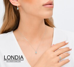 Markiz Kesim Zümrüt ve Doğal Pırlanta Düğün Seti DS1118842 - Londia Jewellery