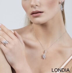 Pırlanta Düğün Seti / Pırlantalı Altın Kadın Evlilik Seti / DS1120332 - Londia Jewellery