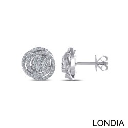 0.64 ct Rose Earring / Diamond Stud Intertwined Earring / Unique Round Cut Diamond Earring /14k Gold / Brillant Earring / For Woman Gift 1129248 - Londia Jewellery