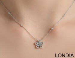 0.40 karat Sakura Kolye / Doğal Damla ve Yuvarlak Kesim Pırlanta Kolye / 1128830 - Londia Jewellery