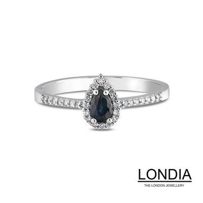 Pear Cut Sapphire and Diamond Wedding Set DS1118853 - 3